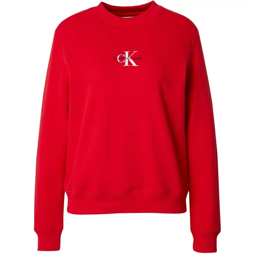 Calvin Klein Jeans Sweater majica crvena / crna / bijela