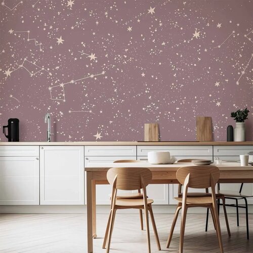  Foto tapeta - Night Sky - Artistic Constellations and Stars in Pastel Shades 250x175 Vodootporna Cene