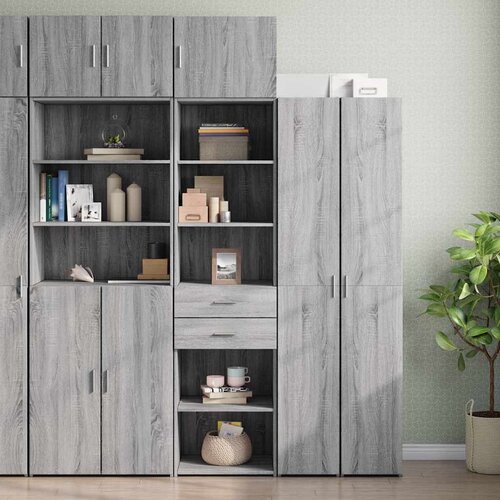 Furnova Ozka omara za shranjevanje siva sonoma 50x42,5x225 cm inž. les, (21954185) Slike