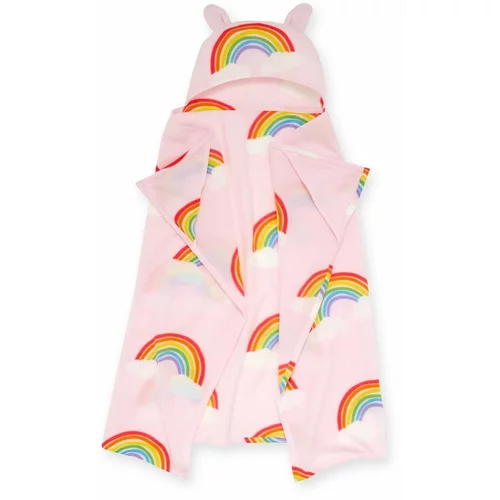 Catherine Lansfield Rožnata otroška odeja iz mikropliša 120x150 cm Rainbow Hearts –