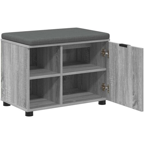 Klupa za hodnik s jastukom Sivi Sonoma 60 x 38 x 46 cm Slike