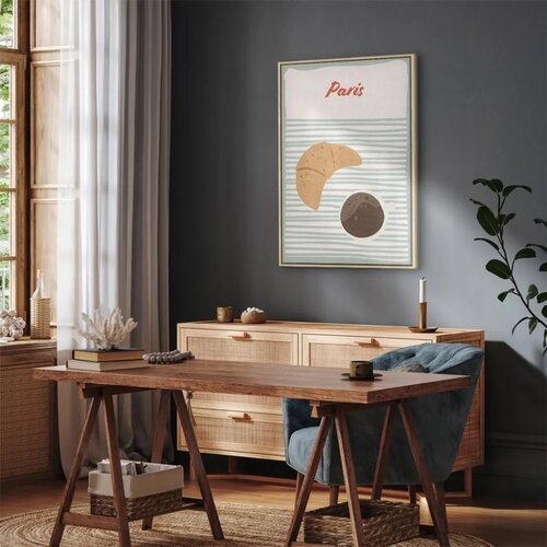  Slika - Parisian Breakfast (1 Part) Vertical 40x60 U prirodnom drvenom okviru Slike