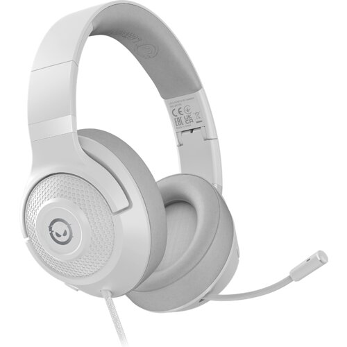Lorgar noah 101, gaming headset with microphone, 3.5mm jack connection, cable length 2m, foldable design, pu leather ear pads, size: 185*195*80mm, 0.245kg, white Cene