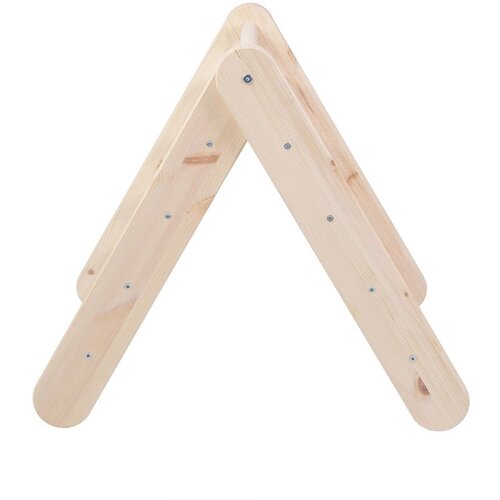 MeowBaby pikler trokut od borovine u prirodnoj boji 60x60x60 cm montessori Slike