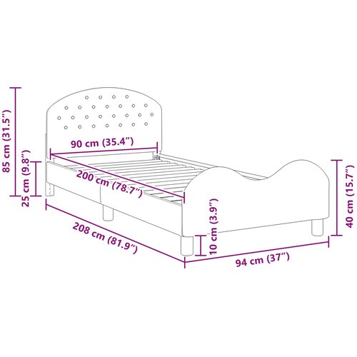  za djecu s uzglavljem Tamnosiva 90 x 200 cm Bar&amp;scaron;un Slike