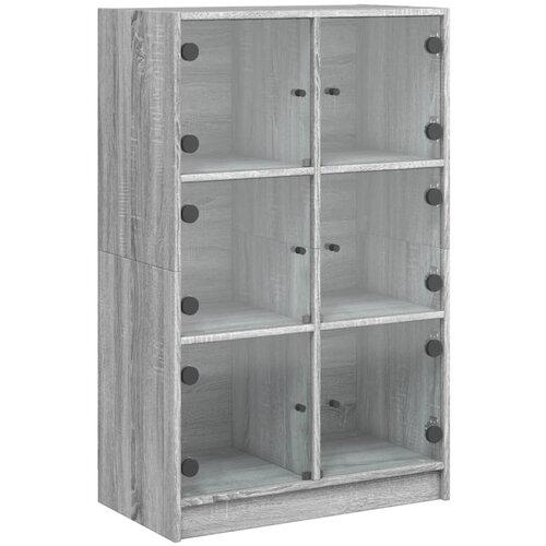 Maison Chic Visoka omara - Komoda - Predalnik z vrati siva sonoma 68x37x109 cm inženirski les, (21720906) Cene
