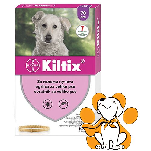 Kiltix bayer Ogrlica Protiv Buva i Krpelja za Velike Pse, Obim 70cm Slike