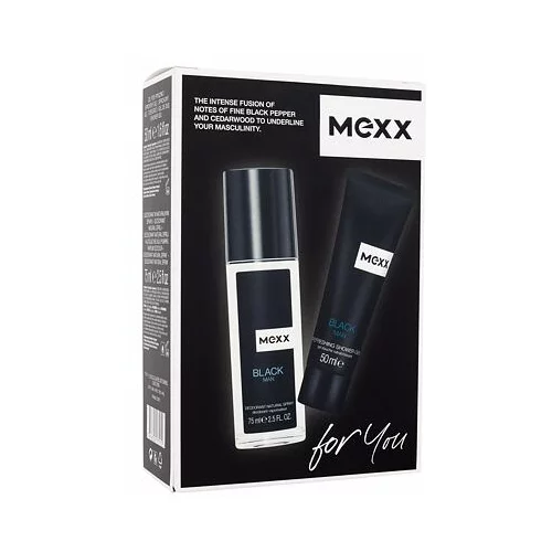 Mexx Black darilni set deodorant 75 ml + gel za prhanje 50 ml za moške