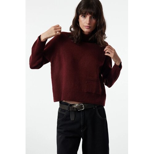 TRENDYOLMILLA ženski duks Twoaw25Kz00107, Bordeaux-Burgundy Cene