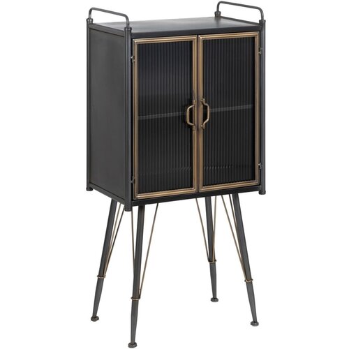 Ixia Črna kovinska vitrina 58x120 cm Brick – Cene