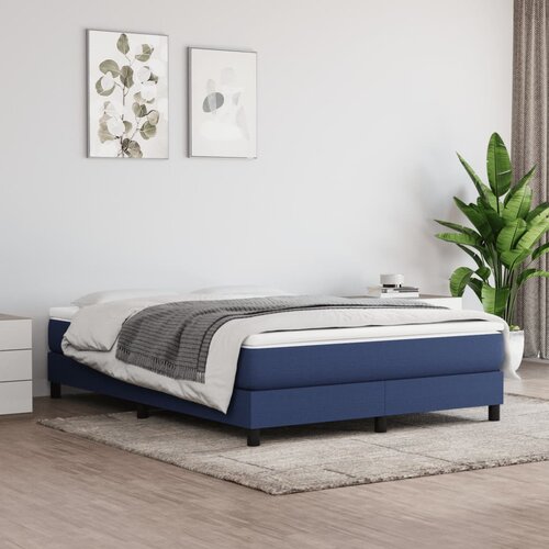 VidaXL Vzmetnica z žepkasto vzmetjo moder 140x200x20 cm blago Slike