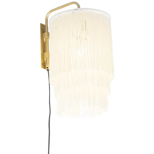 QAZQA Orientalska stenska svetilka zlato kremni odtenek z resicami - Franxa