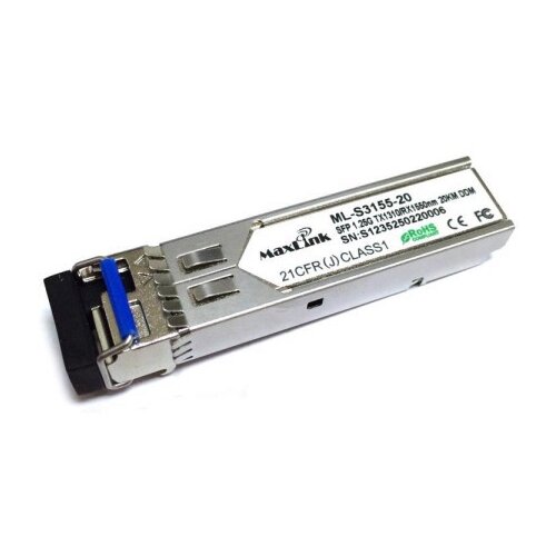 Maxlink 1.25g sfp optički modul, ml-s3155-20, wdm(bidi), sm, tx 1310/rx1550nm, 20km, 1x lc konektor, ddm ( 5879 ) Cene