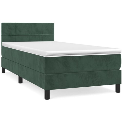 Maison Chic Box spring postelja - Vzmetna postelja z vzmetnico temno zelena 80x200 cm žamet SL6925, (21901843) Cene