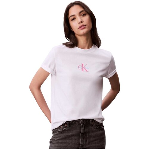 Calvin Klein Jeans Majice &amp;amp; Polo majice LV047C856G Bela Slike