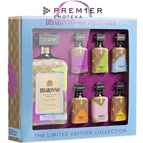  Amaretto Disaronno Trussardi Gift Set 0.70l + 6x0.05l Slike