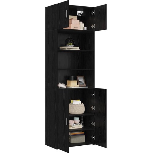 Ormar sa policama Crni hrast 70 x 42,5 x 225 cm Slike