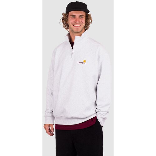 Carhartt WIP Half Zip American Script Half-Zip Pulover ash heather Slike