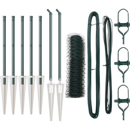 VidaXL Ograda u obliku heksagona Zelena 0.6x10 m Čelik Slike