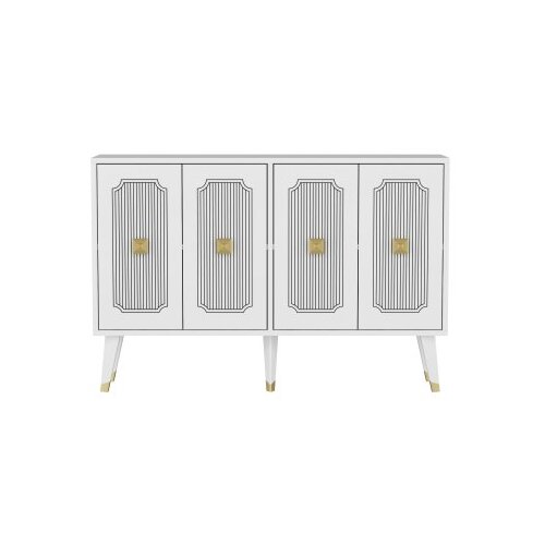 Woody Fashion derasi - white, gold whitegold console Slike