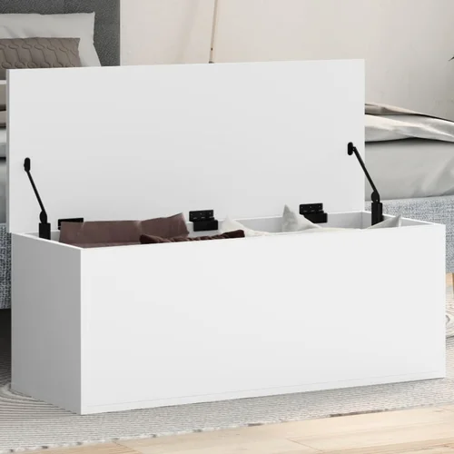 vidaXL Škatla za shranjevanje bela 90x35x35 cm inženirski les vidaXL Škatla za shranjevanje bela 90x35x35 cm inženirski les