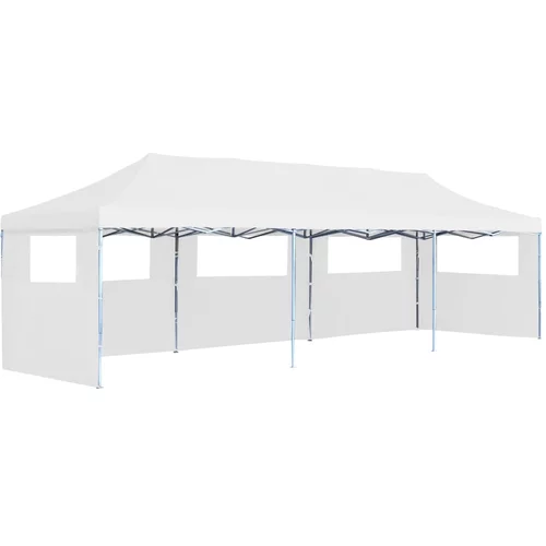 vidaXL Zložljiv pop-up vrtni šotor s 5 stranicami 3x9 m bel