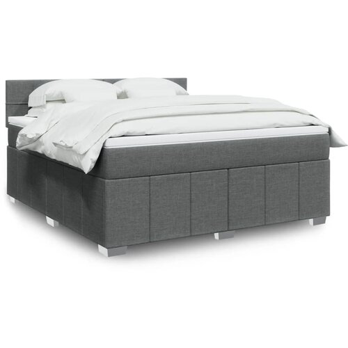 vidaXL Box spring postelja z vzmetnico temno siva 180x200 cm blago Cene