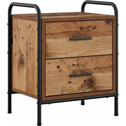  Noćni ormar 2 kom. Staro drvo 40 x 30 x 50 cm Konstruirano drvo - Staro drvo 2 Slike