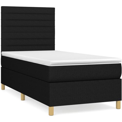 VidaXL Box spring postelja z vzmetnico črna 80x200 cm blago, (20895256) Slike