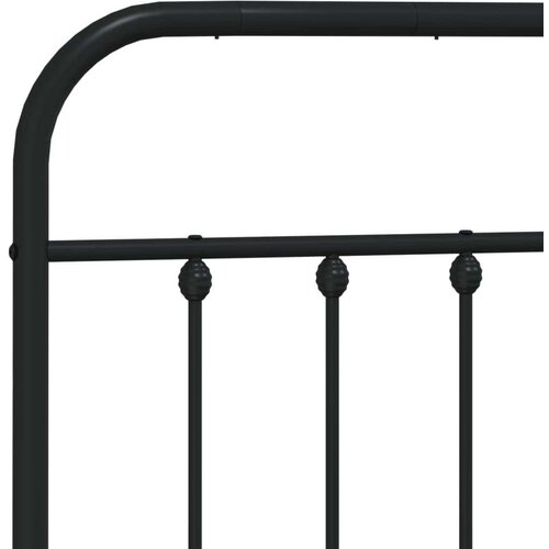 VidaXL Metalni okvir za krevet s uzglavljem crni 150x200 cm Slike