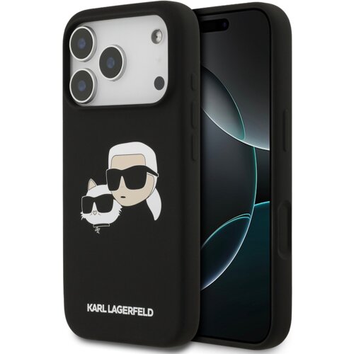Karl Lagerfeld Originalen ovitek iPhone 17 Pro - IML NFT Heads - črn silikonska za&amp;scaron;čita MagSafe - KLHMP17LSKCHPPLK Slike
