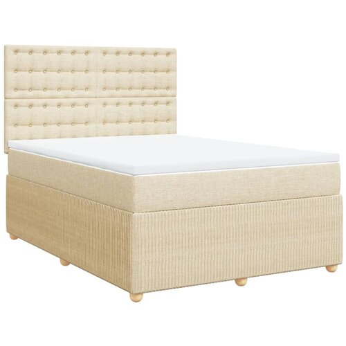 Maison Chic Box spring postelja - Vzmetna postelja z vzmetnico krem 140x200 cm blago SL24387, (21879378) Cene
