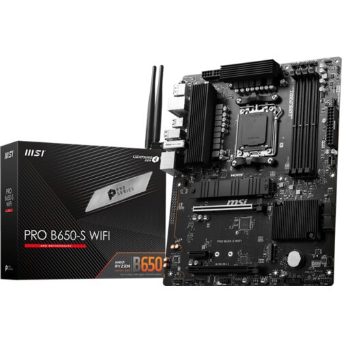MSI PRO B650-S WIFI, AMD B650, AM5, DDR5, SATA3, PCIe 4.0, 2x M.2, 2.5GbE/ax WiFi 6E, USB 3.2 Gen2x2,... Slike