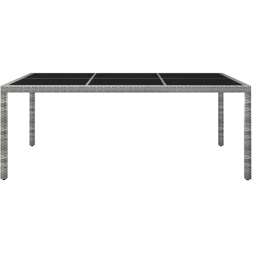 Maison Chic zunanja jedilna miza - kuhinjska miza - jedilni stol siva 200x150x74 cm poli ratan, (21715404) Cene