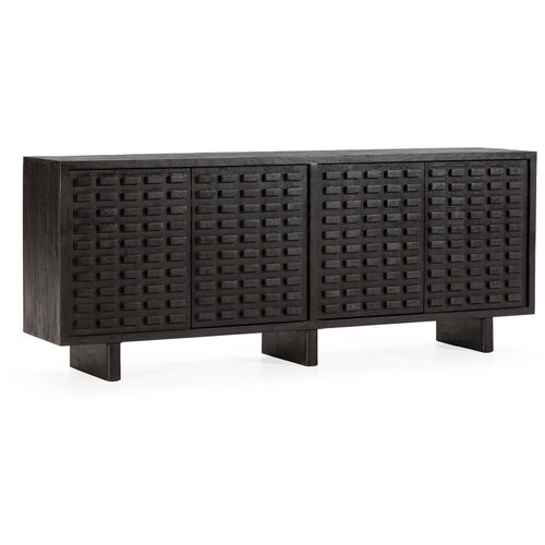 MOME Crna komoda od masivnog manga 200x80x40 cm Inaya – Cijene