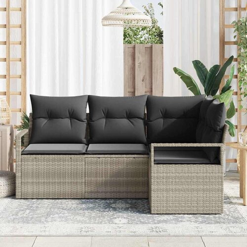  Set sofe 4 pcs Svijetlo siva poliratan Slike