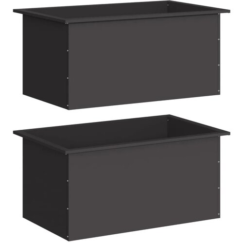  Vrtna posuda za sadnju s LED svjetlom 2 kom. Crna - Crna 50 x 80 x 48 cm 2 Slike