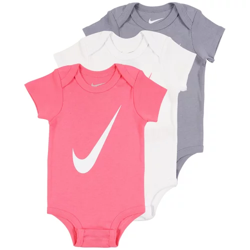 Nike Sportswear Dječji bodi siva / roza / bijela