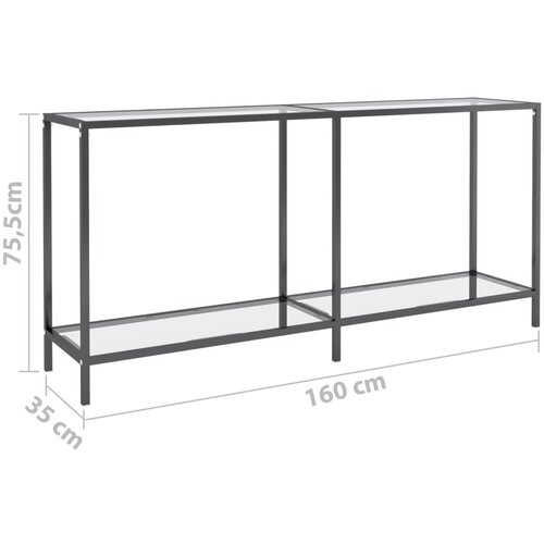  Konzolni stol prozirni 160 x 35 x 75,5 cm od kaljenog stakla Slike
