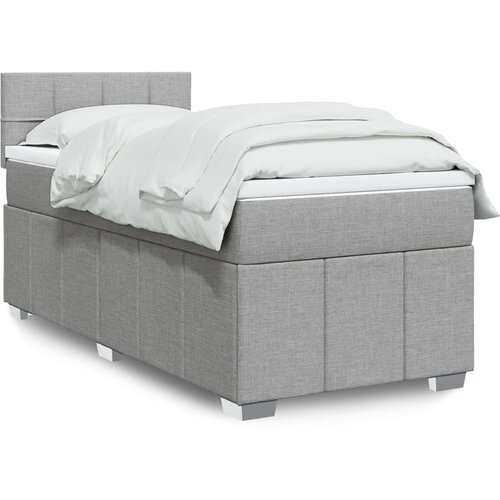 vidaXL Box spring postelja z vzmetnico svetlo siva 80x200 cm blago Cene