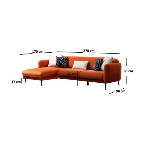 Atelier Del Sofa Kutna sofa Sevilla 98x85x270cm Narandžasta Slike