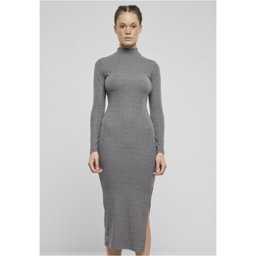 Urban Classics Women&amp;#039;s ribbed turtleneck dress gray Slike