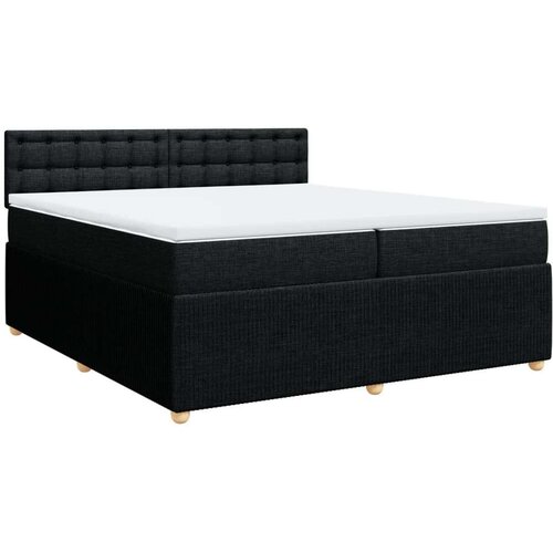 VidaXL Krevet s oprugama i madracem crni 200x200 cm od tkanine Slike