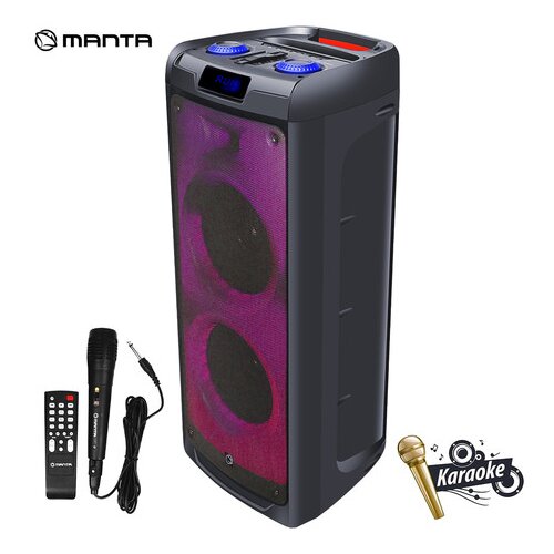 Manta SPK5350 Flame, Karaoke, vgrajena baterija, Bluetoth / USB / MP3 / RADIO FM, Disco LED lučke, TWS, Super Bass, Power bank, 10.000W P.M.P.O Cene