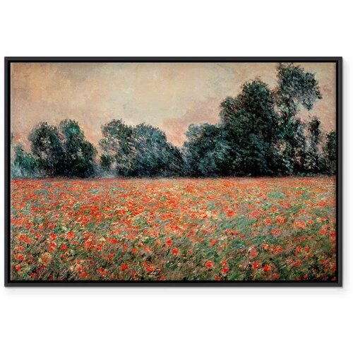  Slika - Claude Monet &amp;ndash; Field with wild Poppies 60x40 U crnom drvenom okviru Slike