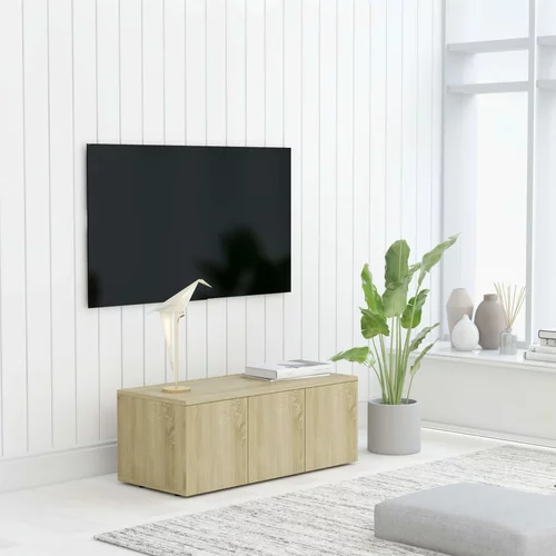 vidaXL TV omarica sonoma hrast 80x34x30 cm iverna plošča