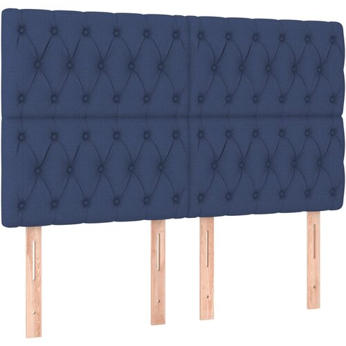 Maison Chic Posteljno vzglavje - Vzglavna omarica 4 kosa moder 72x7x78/88 cm blago, (22078139) Cene