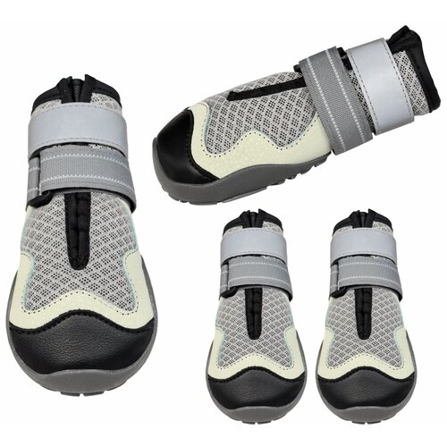 INF 4-delni protizdrsni vodoodbojni pasji čevlji z reflektivnimi trakovi Black+Grey S, (5000294554) Slike