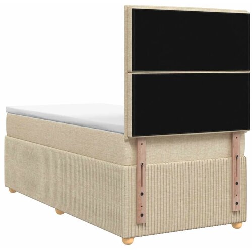  Boxspring krevet s madracem Krem 90 x 200 cm Tkanina - Krem 90 x 200 cm Dizajn linija Slike