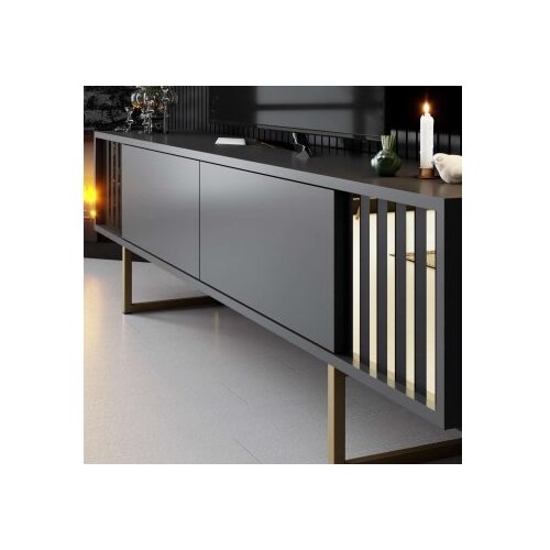 Hanah home tv polica gold line anthracite gold Slike